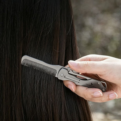 Titanium Pocket Folding Comb Outdoor EDC Portable and durable Hair Beard Comb