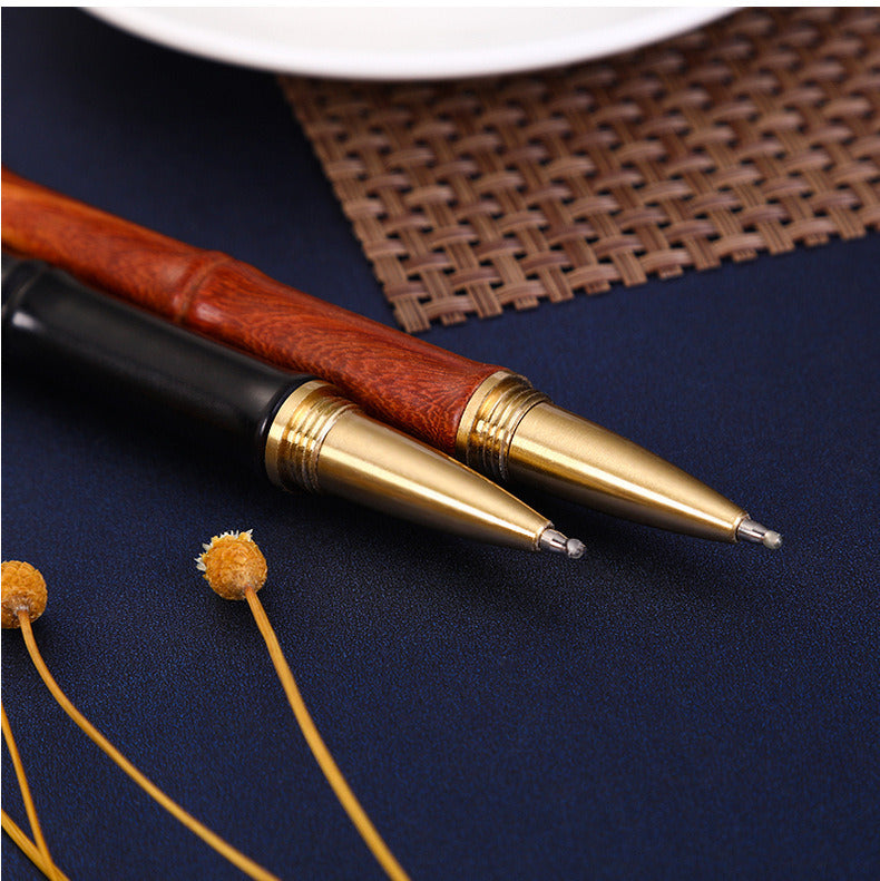 Custom Made Retro Solid Brass Sandalwood Craft Pen Ball Point Pen EDC Gift