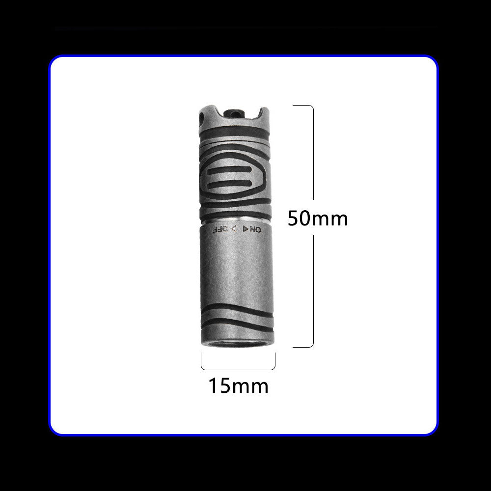 Titanium Mini Rechargeable LED Flashlight Waterproof Keychain Pendant EDC