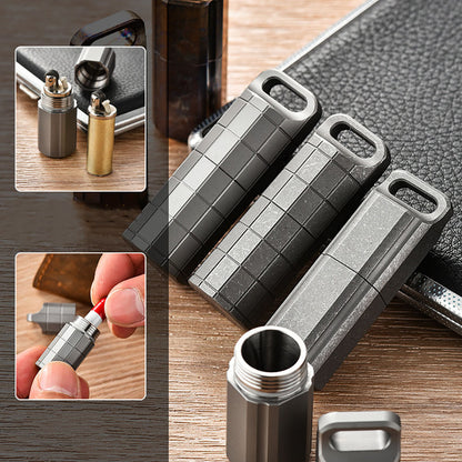 Titanium Waterproof Lighter Pill Case Box Travel Capsule Bottle Holder Container