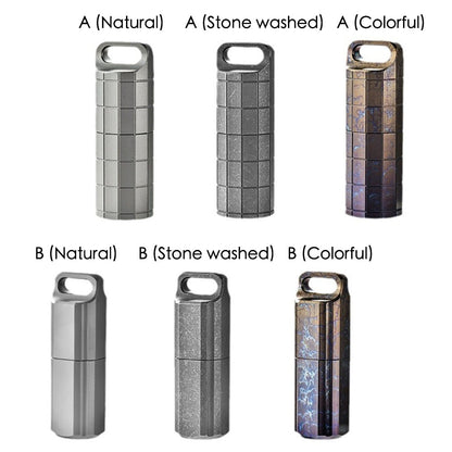 Titanium Waterproof Lighter Pill Case Box Travel Capsule Bottle Holder Container