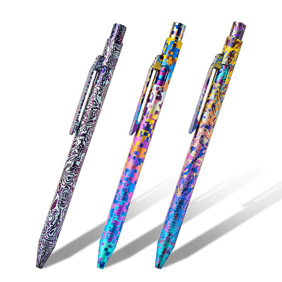 Colorful Titanium Alloy Pen Personalized Camouflage Bolt Design EDC Fashion Gift