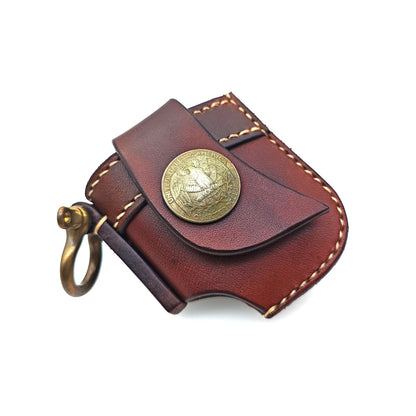 Custom Leather Craft Car Key Bag Cowhide holder for zippo lighter case Z Design