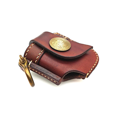 Custom Leather Craft Car Key Bag Cowhide holder for zippo lighter case Z Design