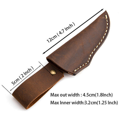 Cowhide Crazy Horse Leather Retro Sheath For Knife Scabbard Cover Belt Clip