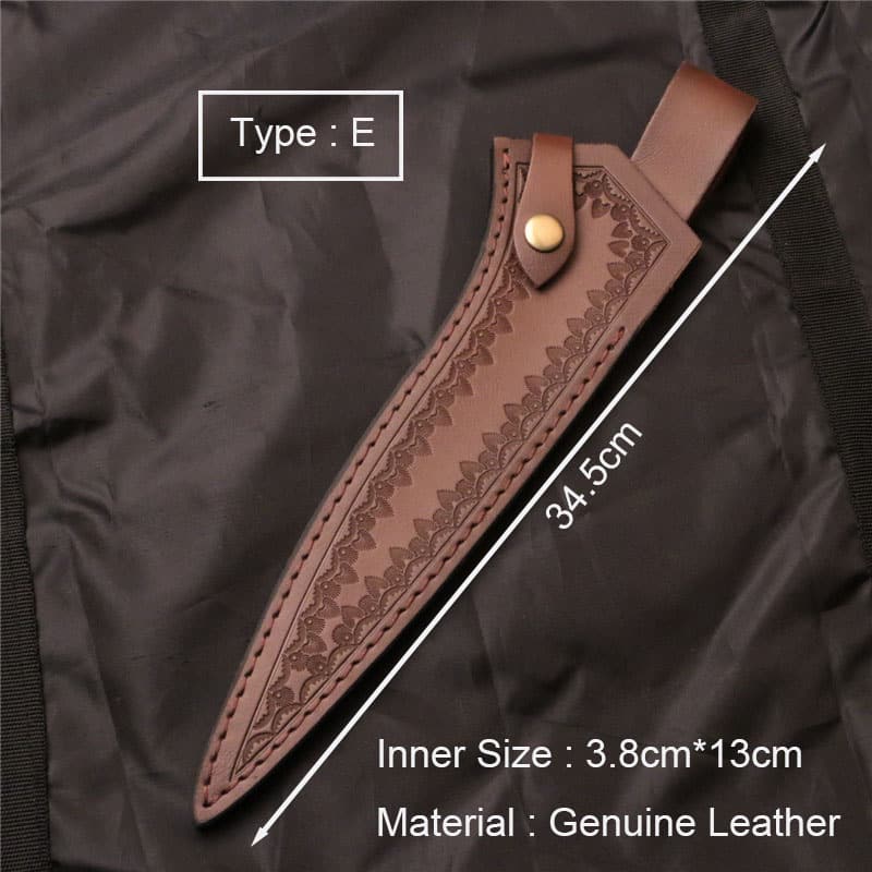 Leather Carft Genuine Cowhide Leather Knife Sheath Blade Cover Pouch Belt Clip