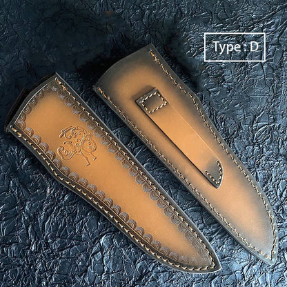 Leather Carft Genuine Cowhide Leather Knife Sheath Blade Cover Pouch Belt Clip