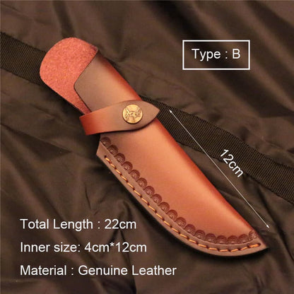 Leather Carft Genuine Cowhide Leather Knife Sheath Blade Cover Pouch Belt Clip