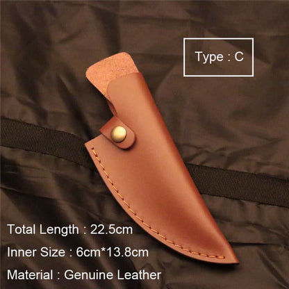 Leather Carft Genuine Cowhide Leather Knife Sheath Blade Cover Pouch Belt Clip