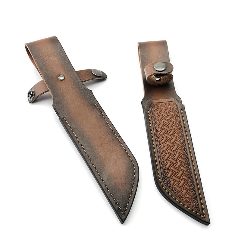 Leather Carft Genuine Cowhide Leather Knife Sheath Blade Cover Pouch Belt Clip