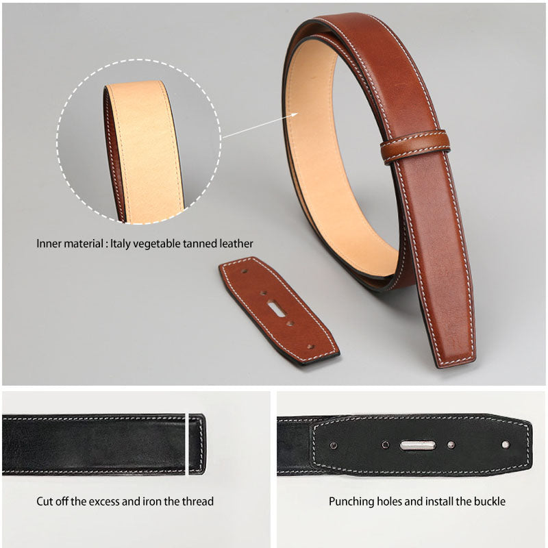 Top Vegetable Tanned Bridle Leather Belt Blank Material Hand Sewing Craft DIY