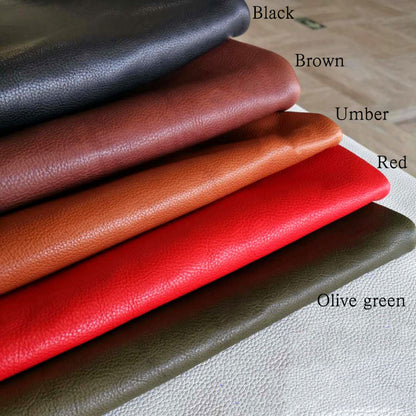 Oil Rich Vegetable Tanned Lychee Pattern Soft Genuine Leather Craft Material DIY 2~2.5mm Thickness