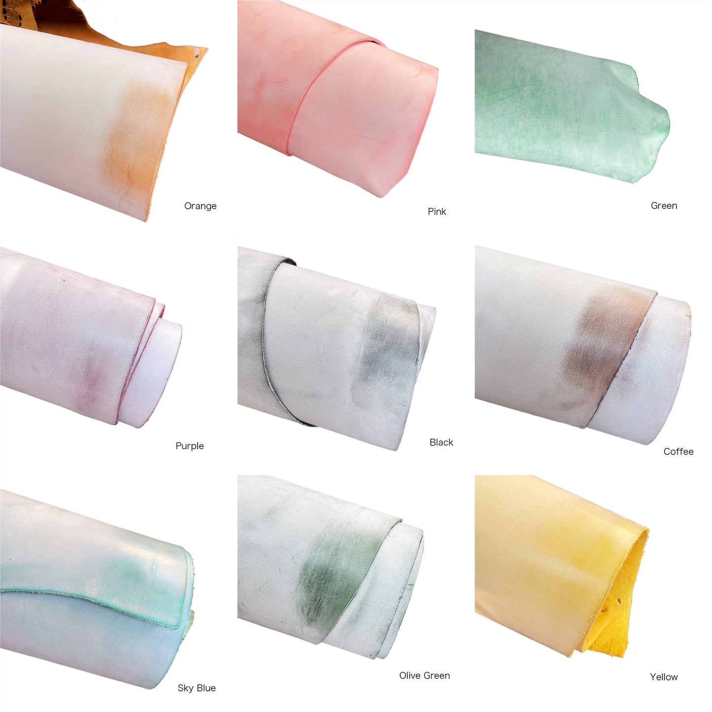 Candy Colorful Fog Wax Vegetable Tanned Cowhide Genuine Leather Craft Material 2.0mm Thickness