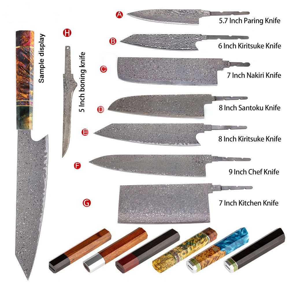 Kitchen Chef Making Knife Blank Blade DIY Tool Home Hobby Damascus Material