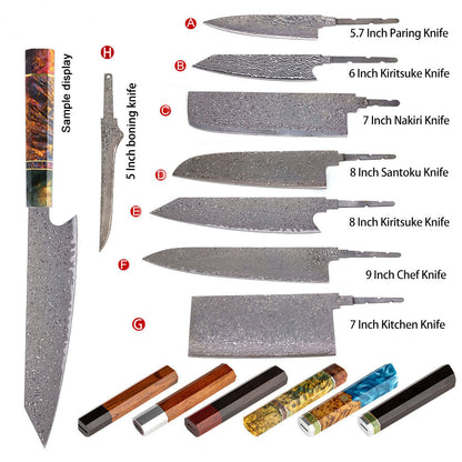 Kitchen Chef Making Knife Blank Blade DIY Tool Home Hobby Damascus Material