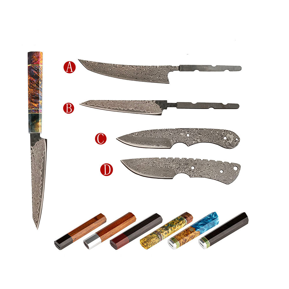 Kitchen Fruit Knife Blank Outdoor Blade DIY Tool Home Hobby Vg10 Damascus Steel