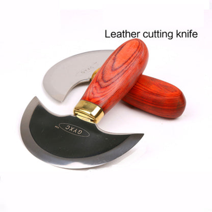 Professional half rounded leather craft knife wood handle cutting skiving Tool