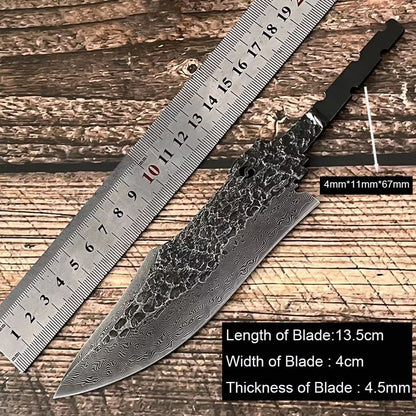 Forged Damascus Steel Billet Blade Blank Making Outdoor Knife EDC Diy Material