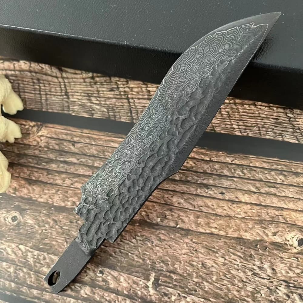 Forged Damascus Steel Billet Blade Blank Making Outdoor Knife EDC Diy Material