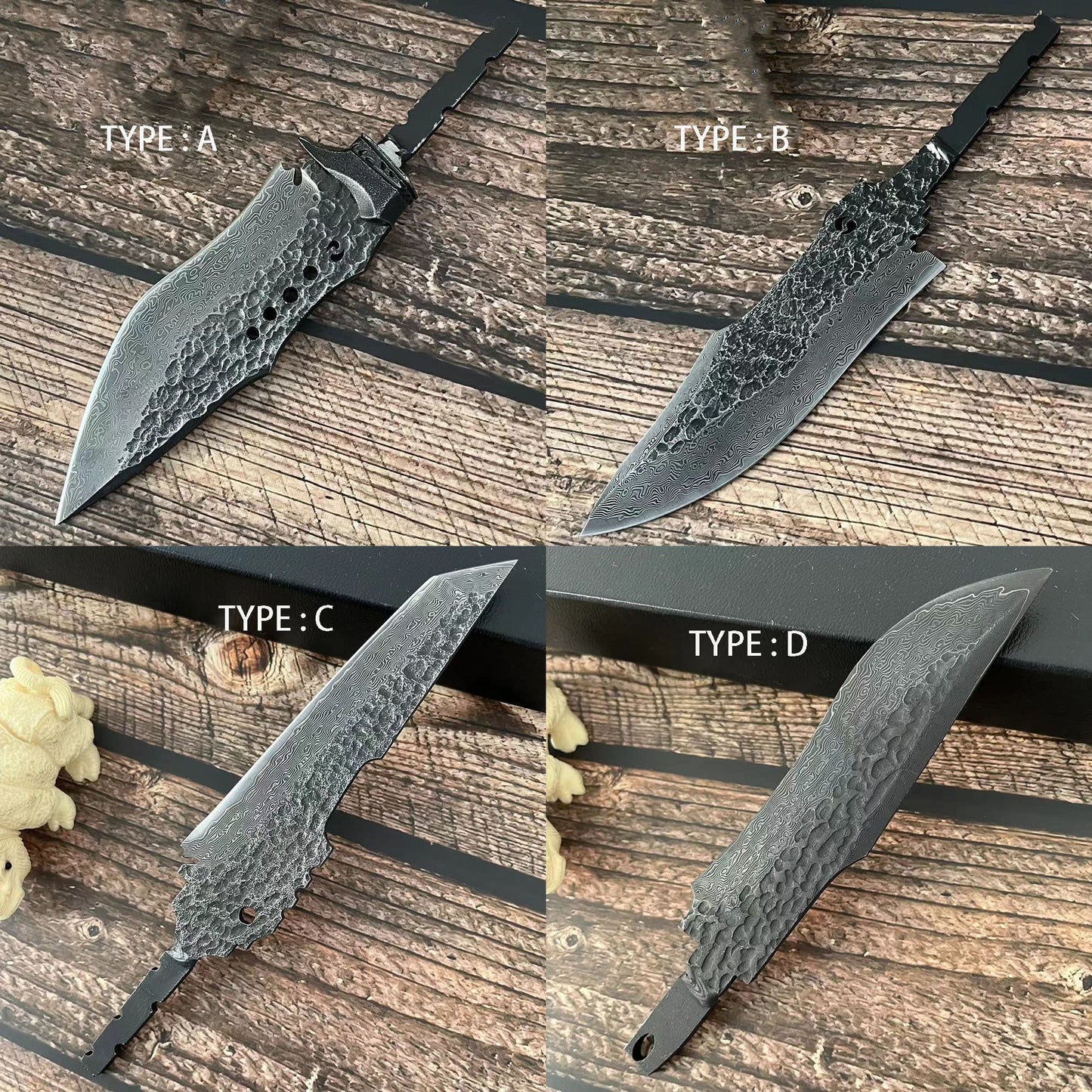 Forged Damascus Steel Billet Blade Blank Making Outdoor Knife EDC Diy Material