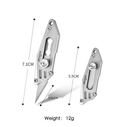 Mini Titanium Alloy Utility Knife Keychain Portable EDC Blade Replaceable Cutter