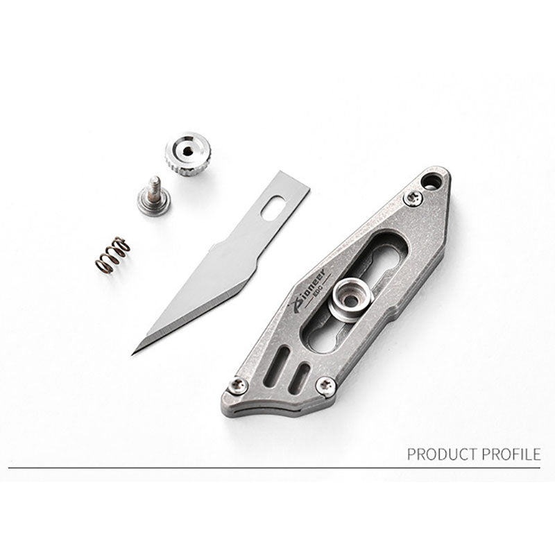 Mini Titanium Alloy Utility Knife Keychain Portable EDC Blade Replaceable Cutter