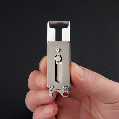 Mini Titanium Planin Knife Keychain Portable Melon Peeler Bottle Opener EDC Tool