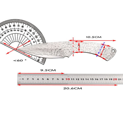 All Damascus Steel Blade Outdoor Knife EDC Damascus Handle Hand Craft DIY
