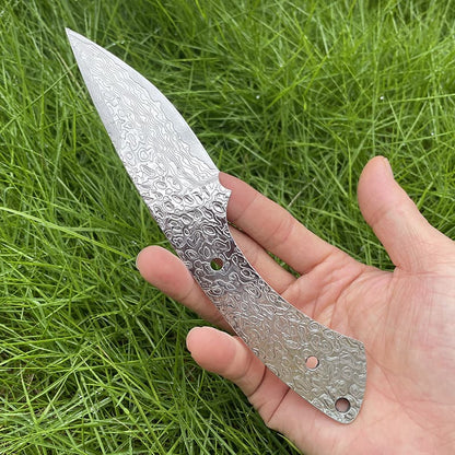 All Damascus Steel Blade Outdoor Knife EDC Damascus Handle Hand Craft DIY