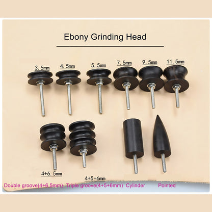 Leather Craft Electric Burnisher Polish Machine Diamond/Ebony Grinding Head Set