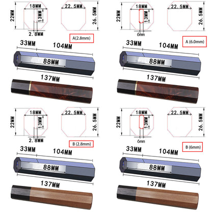 Japanese Style Octagonal Sandalwoood Handle Material DIY Making Chief Knife