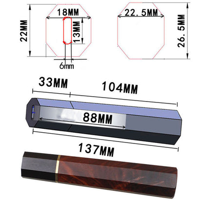 Japanese Style Octagonal Sandalwoood Handle Material DIY Making Chief Knife