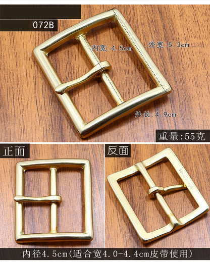 4.5cm Solid Brass Pin Belt Buckle for Men Women Leather craft DIY 42/45/50mm