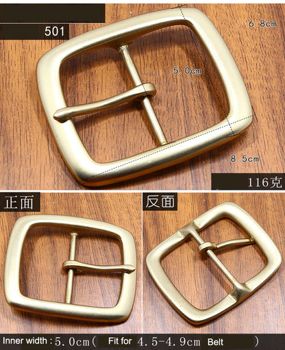 4.5cm Solid Brass Pin Belt Buckle for Men Women Leather craft DIY 42/45/50mm