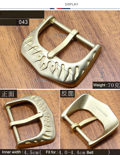 4.5cm Solid Brass Pin Belt Buckle for Men Women Leather craft DIY 42/45/50mm