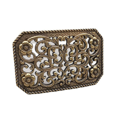 Retro Solid Brass Classical hollowed Design Belt Buckle for Leather Craft DIY