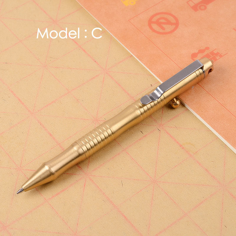 Quality Solid Brass Bolt Action Ball Point Pen Copper Art Craft Pocket EDC Gift