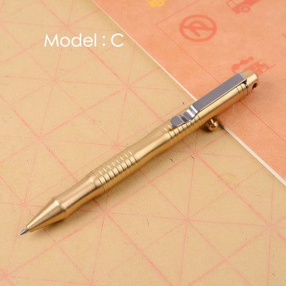 Quality Solid Brass Bolt Action Ball Point Pen Copper Art Craft Pocket EDC Gift