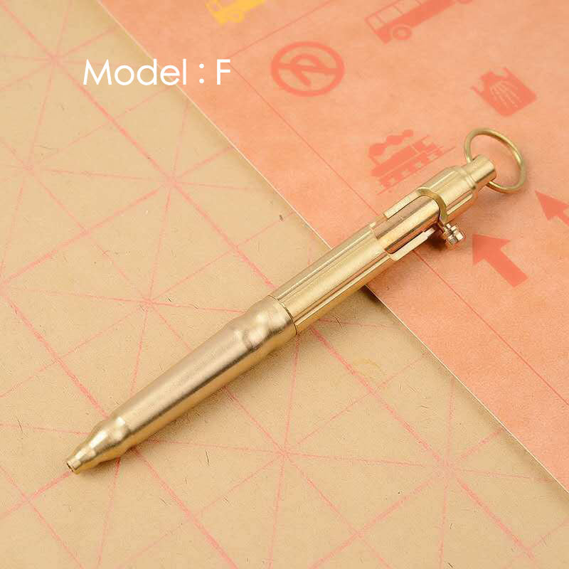 Quality Solid Brass Bolt Action Ball Point Pen Copper Art Craft Pocket EDC Gift