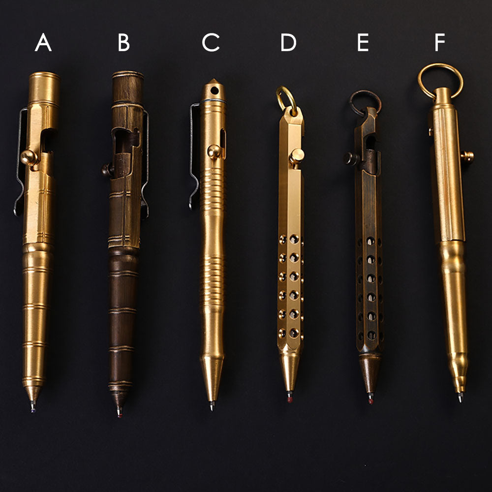 Quality Solid Brass Bolt Action Ball Point Pen Copper Art Craft