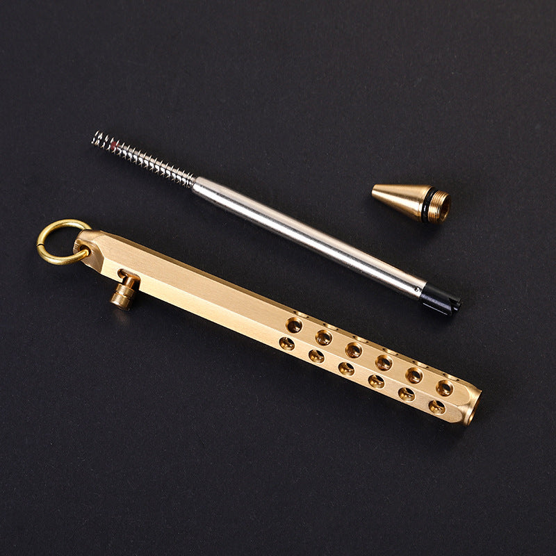 Quality Solid Brass Bolt Action Ball Point Pen Copper Art Craft Pocket EDC Gift