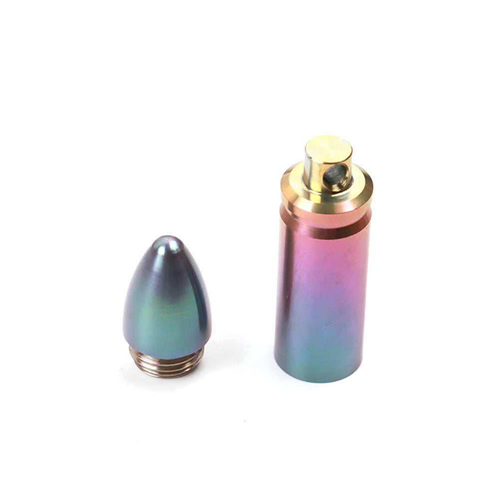 Mini Titanium Waterproof Medicine Box Pill Case Ti Bullet Shape Necklace Pendant