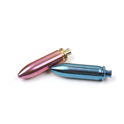 Mini Titanium Waterproof Medicine Box Pill Case Ti Bullet Shape Necklace Pendant