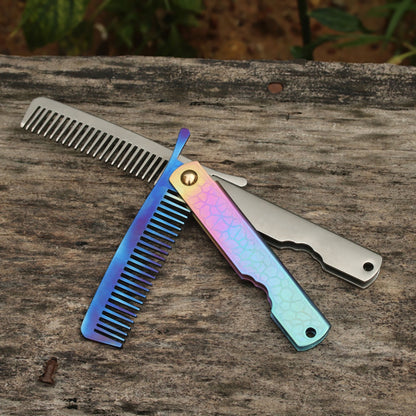 Titanium Pocket Folding Comb Outdoor EDC Portable and durable Hair Beard Comb