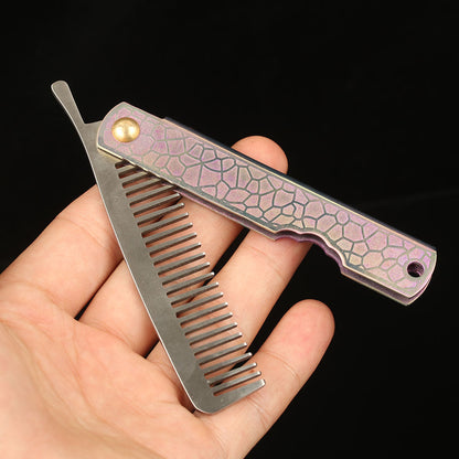 Titanium Pocket Folding Comb Outdoor EDC Portable and durable Hair Beard Comb