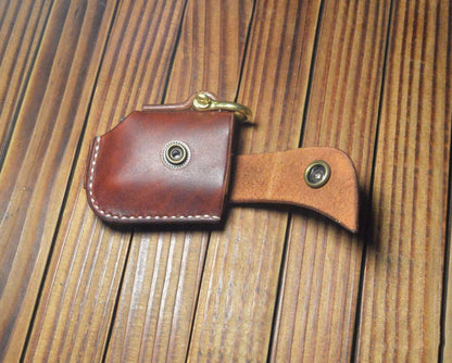Handmade leather Craft Car Key Bag Cowhide holder for zippo lighter case Z style