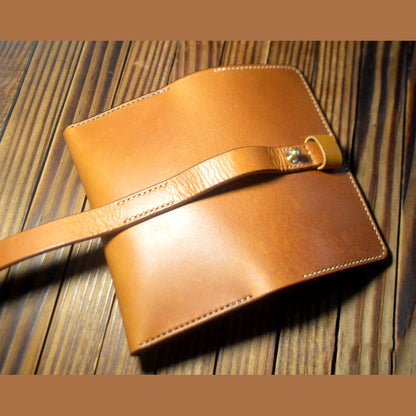 Hand made vegetable tanned leather craft long wallet handbags