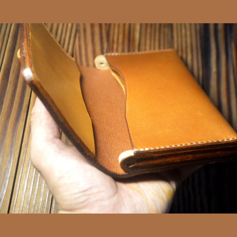 Hand made vegetable tanned leather craft long wallet handbags