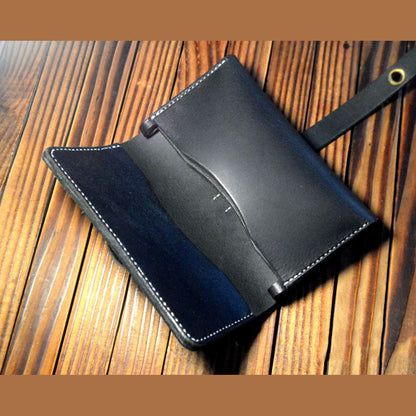 Hand made vegetable tanned leather craft long wallet handbags