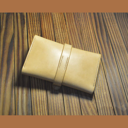 Hand made vegetable tanned leather craft long wallet handbags